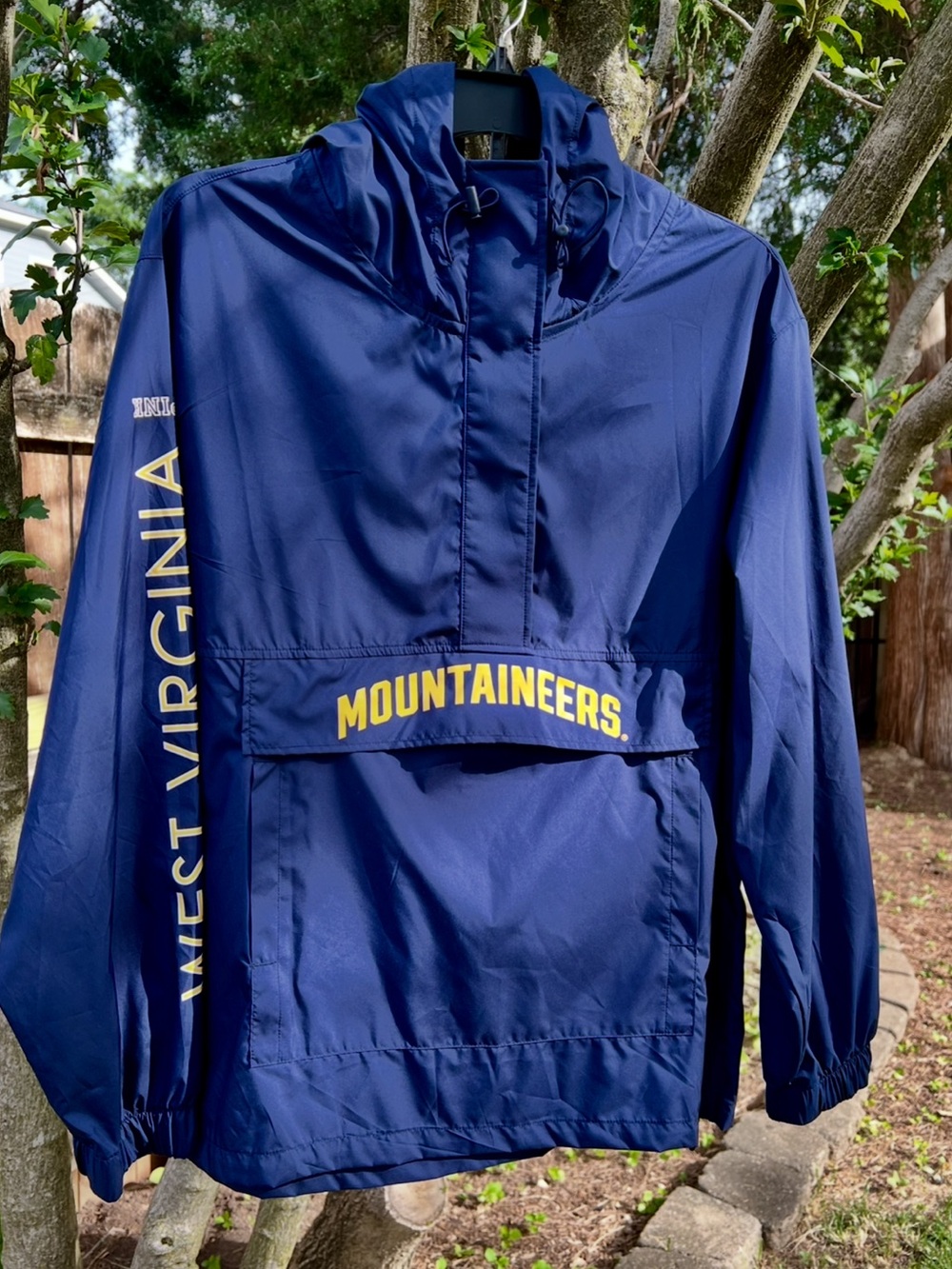 Victorias Secret PINK Team 1/2 zip jacket windbreaker WV Mountaineers Hoodie S
